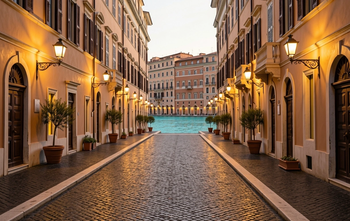 Veduta notturna via dei Condotti Roma